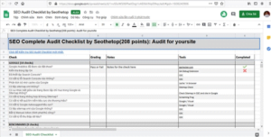 090711 seo audit checklist excel