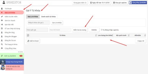 Nghiên cứu từ khóa với Spin Editor