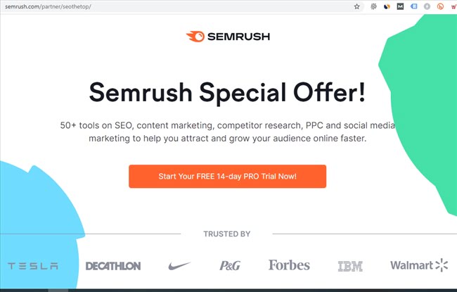 Ưu đãi SEMrush đặc biệt