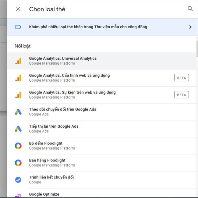 150823 google tag manager chon loai the