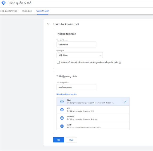 150828 google tag manager account